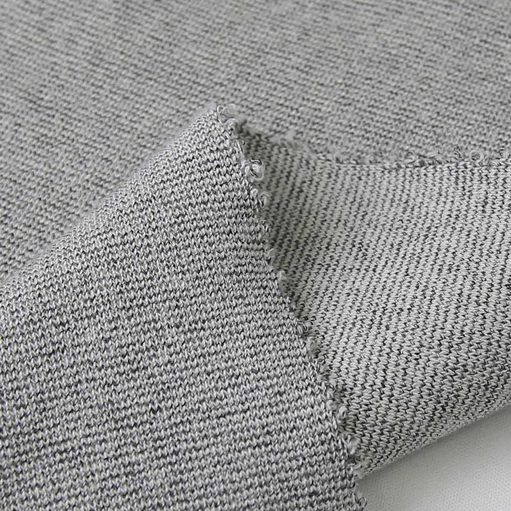Very heavyweight sweater casual textile knit cvc polyester cotton spandex fabric for shirt