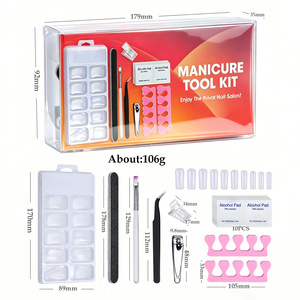 Kit de cuidado de uñas de 7 piezas, juego de removedor de uñas con toallitas para uñas, pinzas para remojar uñas, lima de uñas, pulidor, herramientas de manicura al por mayor - Product Image 2