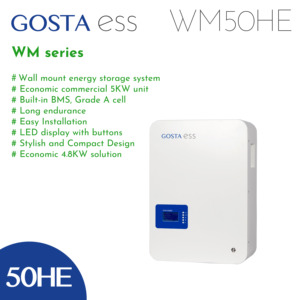 GOSTA WM50HE 100AH 5KWH Economic Energy Storage Wall <b>Mounted</b> Power Wall Powerwall Prismatic <b>Battery</b> WM50HE Power Wall WM50HE - Product Image 4