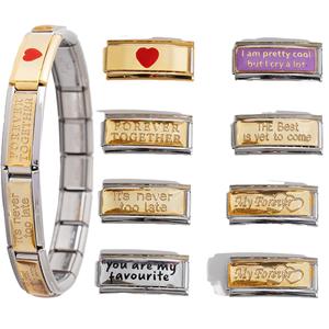 Italian Modular Charm Bracelet Stainless Steel Detachable Links Heart Letter Design Gift For Couples Or Best Friends - Product Image 1