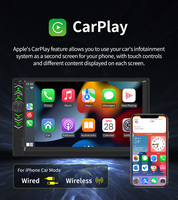 BQCC Double Din 7" Écran de voiture universel sans fil CarPlay Android Auto Stéréo Radio multimédia pour véhicule BT USB FM Lecteur de films
