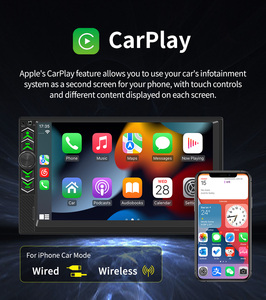 BQCC Double Din 7" Écran de voiture universel sans fil CarPlay Android Auto Stéréo Radio multimédia pour véhicule BT USB FM <span class=keywords><strong>Lecteur</strong></span> de films - Product Image 3