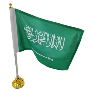 Wholesale Custom Country Saudi Arabia Truck Car Flagpole Mount Clip Vehicle Suction Cup Three-layer Portable Polyester <b>Flag</b> - Product Image 2