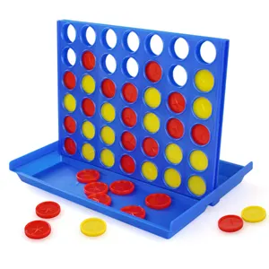 Plastic 4 In A Row Desk Top Puzzle Bingo Game dengan Match Line Up Four Board