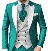 Ensemble de Costume de Mariage Élégant 3 Pièces Slim Fit avec Pantalon, Gilet et Veste de Luxe à Boutonnage Simple – Vente en Gros