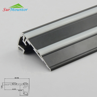 Profilé de canal en aluminium éclairé par LED pour l'éclairage du nez d'escalier