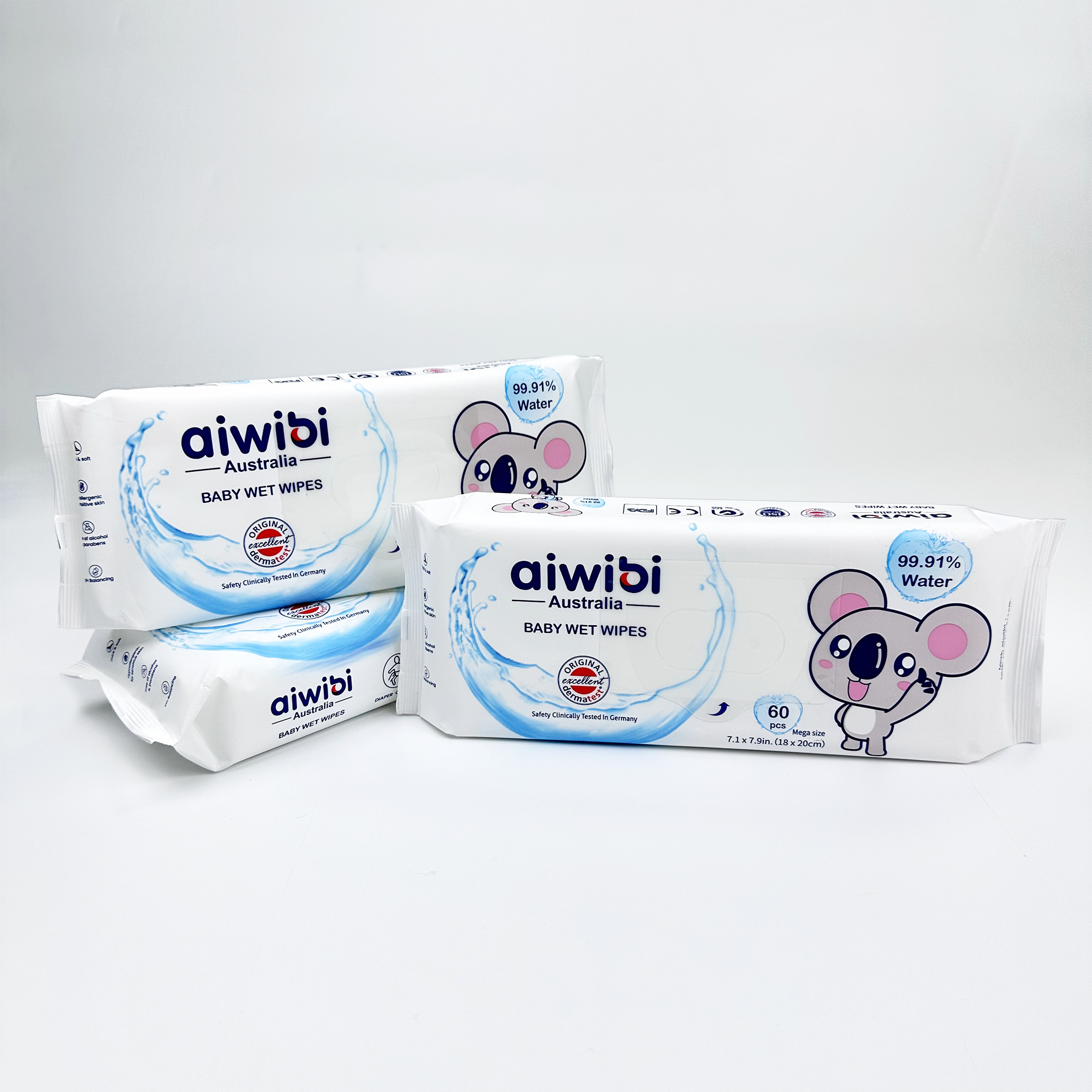 Детские влажные салфетки AIWIBI для ухода за кожей с 99.9% водой, органические детские влажные салфетки для рта и рук