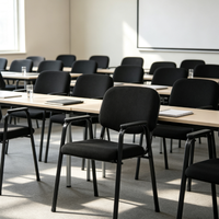 Chaise de bureau en tissu avec accoudoirs, structure métallique, pour formation et réunion, chaise de conférence empilable en gros pour le personnel