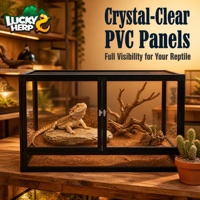 Cage en maille carrée classique LuckyHerp en aluminium, porte verticale entièrement en maille, ventilation en acrylique, légère, durable, écologique, pour reptiles