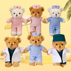 Ours en <span class=keywords><strong>peluche</strong></span> de 30 cm (12 pouces) pour médecins et infirmières, animaux en <span class=keywords><strong>peluche</strong></span> en gros, mascotte d'hôpital, cadeaux de remise de diplôme, jouets en <span class=keywords><strong>peluche</strong></span> doux - Product Image 1