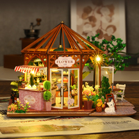 Kit de bricolage pour café de jardin et coin lecture, puzzle 3D en bois, mini maison de poupée, diorama, artisanat à assembler soi-même, cadeau pour adultes et enfants