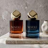 Flacons de parfum vides de luxe, bleus, ronds, 50 ml, flacon de parfum en verre 30 ml, 100 ml, avec emballage boîte et logo personnalisé