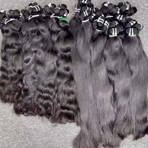 Extensiones de <span class=keywords><strong>Cabello</strong></span> Humano Natural Ondulado y Rizado de Camboya/Vietnam/Birmania/India, <span class=keywords><strong>con</strong></span> Cutícula Alineada - Product Image 1