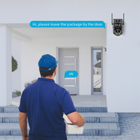 Caméra de sécurité domestique intelligente WiFi sans fil 6MP, 2K HD, 2 objectifs, capteur CMOS, carte mémoire cloud, audio bidirectionnel, grand angle 350°