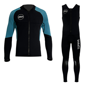 Muta Subacquea <span class=keywords><strong>da</strong></span> Uomo 3MM Personalizzata a Maniche Lunghe, Due Pezzi, Open Cell, per Apnea e Immersioni - Product Image 1
