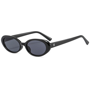 Gafas de sol Qianai con montura pequeña y ovalada UV400 PC Unisex Tipo 3 Lentes de sol verdes B5-3549 - Product Image 1