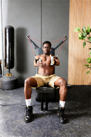 Banc de musculation pliable à magnéto-résistance avec bandes élastiques pour entraînement de jambes et presse, sans haltères