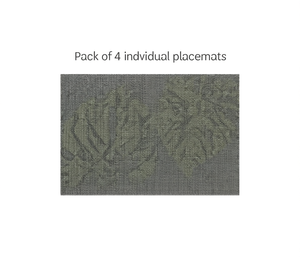 Manteles individuales de tela con diseño de hojas, paquete de 4 manteles rectangulares lavables - Product Image 1