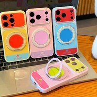Coque antichoc personnalisable avec béquille pivotante pour iPhone 18 17 Pro Max, en TPU, couleur Macaron, grande fenêtre, protection optimale