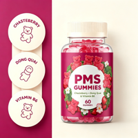 Gummies PMS Marque Blanche Logo Personnalisé Fabricant OEM ODM 60 Unités Soutien Hormonal Féminin Marge de Profit Élevée