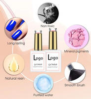 Kit de vernis à ongles gel UV/LED Soak Off pour Noël, style coréen, personnalisable avec votre propre marque, avec emballage en flacon pailleté, pour la vente en gros