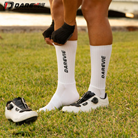 Chaussettes de cyclisme Darevie pour vélo de route, chaussettes de compression pour vélo de course, chaussettes de sport, chaussettes de cyclisme aérodynamiques sans couture antidérapantes pour équipe de cyclisme