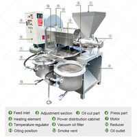 Processus d'extraction d'huile de cuisson, fabrication de 1 à 2 t/h, 3 t/h, presse à huile de tournesol, de noix de coco, de moutarde, de palme, machine de presse, installation