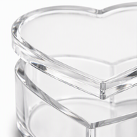 Boîte en acrylique Calic en forme de cœur, mini boîte de rangement transparente avec couvercle pour cadeaux, bonbons, taille personnalisée, OEM, vente en gros