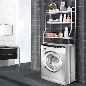 Étagère de <span class=keywords><strong>buanderie</strong></span> à 3 niveaux au-dessus du support utilitaire de stockage de machine à laver, au-dessus du support de stockage de sèche-linge de toilette - Product Image 5