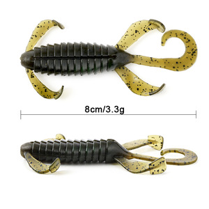 New 8cm 3.3g 6 cái nổi Bug Craw Jig Bionic Mồi câu cá mồi mềm Nhật Bản công thức nước ngọt nước mặn cá vược mềm thu hút tôm - Product Image 3