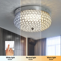 Plafonnier en cristal personnalisé chambre lampara couloir allée foyer entrée balcon moderne simple lumière ronde