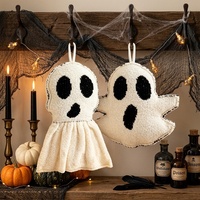 Décoration suspendue fantôme blanc personnalisée pour Halloween, pendentif en tissu brodé à la punch needle pour décoration murale de fête