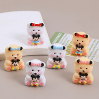 Mignon ours en résine écologique en trois dimensions, petit accessoire, cadeau d'affaires, ornements