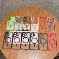 Coque de téléphone transparente en TPU+PC aux couleurs vives pour iPhone Air 16 15 14 13 17 Pro Max, compatible avec la charge sans fil, protection magnétique anti-chute