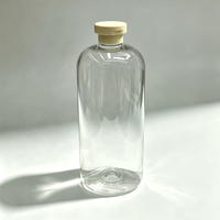 Bouteille en plastique transparente personnalisée pour animaux de compagnie avec bouchon à clapet ou pompe pour l'emballage de shampooing et de lotion