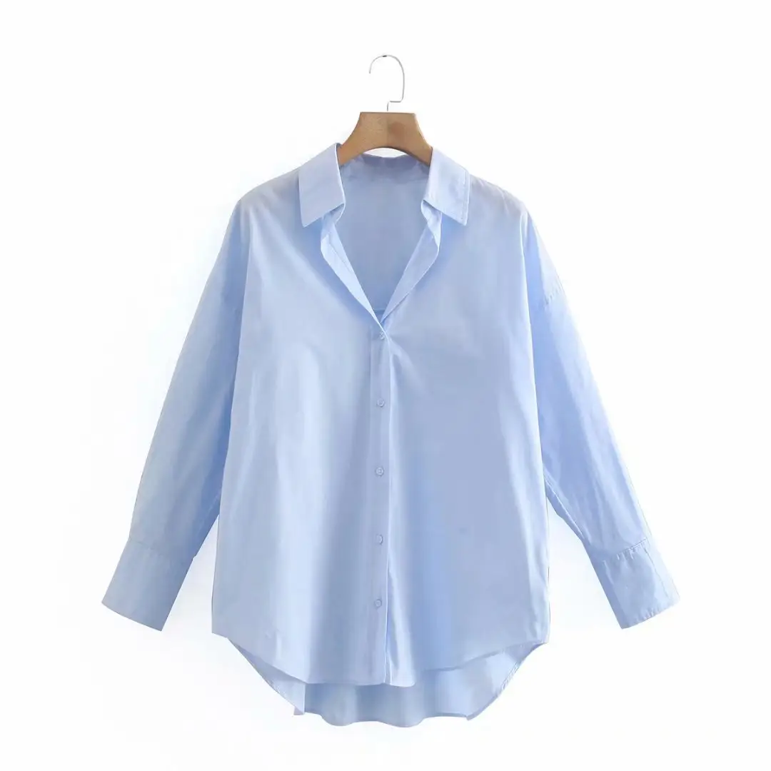 Women Simply Shirts Office Lady Long Sleeve Blouse Pleated women's shirts