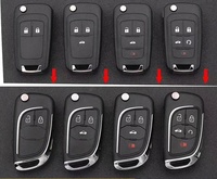 ABS télécommande porte-clés remplacement 3 boutons voiture Flip clé coque pour Chevrolet pour Opel véhicule clés modifié pliant