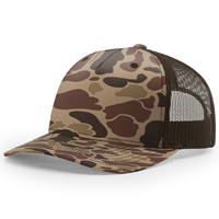 Casquettes Snapback en maille à 5 panneaux avec logo personnalisé, patch en cuir, chapeaux de chasse à l'animal, nouveau design, casquettes de camionneur 112FT, casquettes de camionneur camouflage canard
