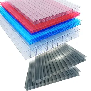 3MM-12MM résistance à la chaleur twinwall feuille de couverture en polycarbonate policarbonato transparente