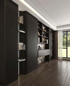 Modern Bookshelf Cabinet Bookcases Furniture Design Home Office Room Corner Mdf <b>Wooden</b> <b>Book</b> <b>Shelf</b> Bookcase with Computer Desk - Product Image 1