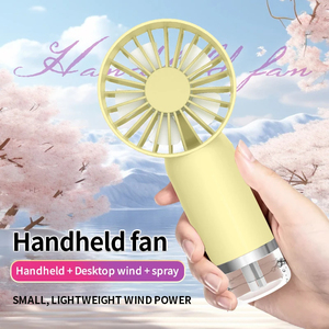 Handheld <b>Spray</b> Desk <b>Misting</b> Fan USB Rechargeable Portable Water <b>Cooling</b> Fan 3 Speed Humidification Fan Low Noise for Home/Office - Product Image 6