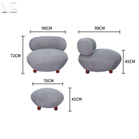 Fauteuil de Salon Mid-Century en Gros avec Ottoman – Meuble de Détente Moderne Bouclé