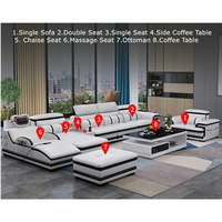 American Deluxe Multifunktions-Sofa garnitur aus echtem Leder Wohnzimmer Musik lautsprecher Massage sofas