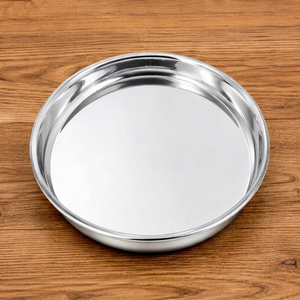 Plato Redondo de Acero Inoxidable de Calidad de Exportación con Acabado Espejo Liso para Hogar, Comedor, Hotel, Restaurante y Vajilla al por Mayor - Product Image 1