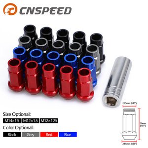 CNSPEED Écrous de roue M14x1.5 M12x1.5 M12x1.25 en alliage d'aluminium pour amélioration de roues de voiture Rouge Bleu Gris Noir - Product Image 1