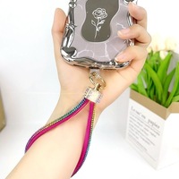 Cordon de téléphone scintillant avec strass, porte-clés court pour poignet, chaîne de luxe pour téléphone portable, pendentifs décoratifs