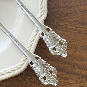 DF354 Stainless Steel <b>Serving</b> <b>Spoon</b> And Fork Set With Ornate Handle Design For Household Use - Product Image 5