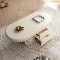 Table basse de style crème pour salon, maison, petit appartement, bois, biscuit, luxe léger, haut de gamme, nouveauté 2025