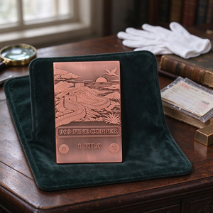 Barre de cuivre pur 999 de 1 kg, plaque rectangulaire gravée au laser « Grande Muraille », objet de collection d'art traditionnel - Product Image 4