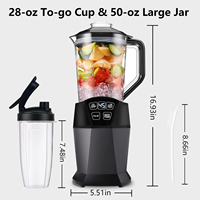 Blender puissant de 1200 W, technologie intelligente, pour smoothies, fruits congelés, blender nutritif